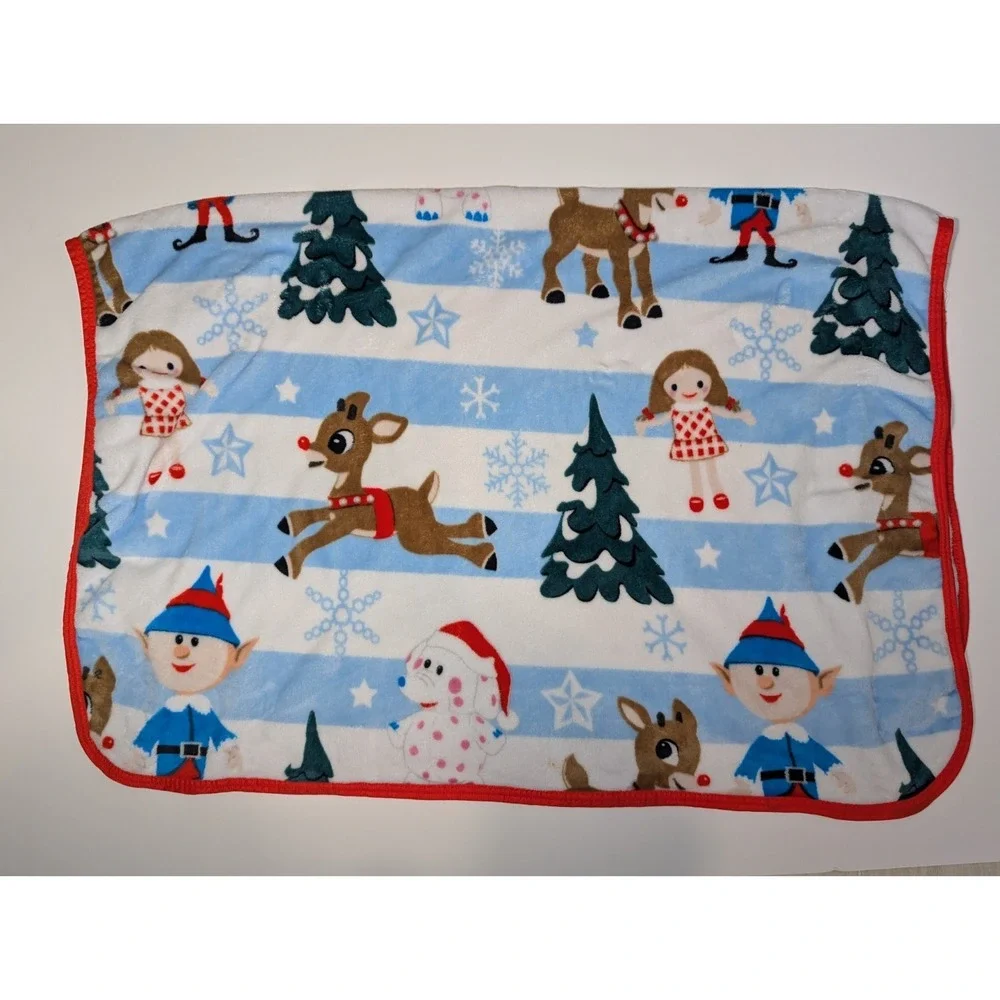 Rudolph plush baby toddler‎ child throw blanket Dolly Spot Elephant Hermey blue